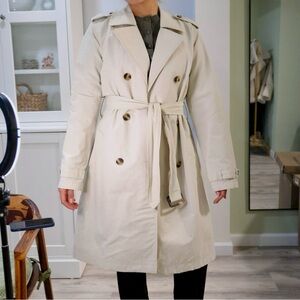 Old Navy Double-Breasted Tie-Belt Trench Rain Coat